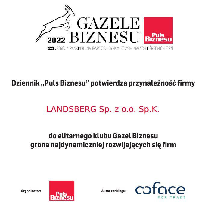 Landsberg wśród laureatów nagrody Gazele Biznesu